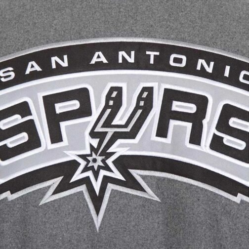 San Antonio Spurs Varsity Gray Wool Jacket - Image 4