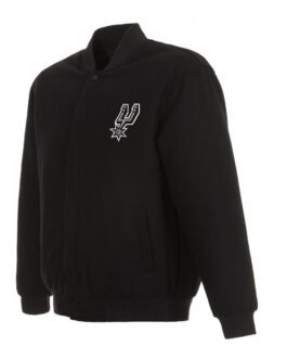 Varsity San Antonio Spurs Black Wool Jacket