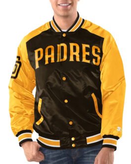 Brown/Gold San Diego Padres Renegade Varsity Satin Jacket