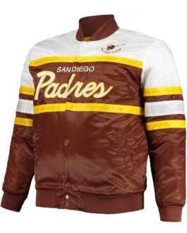 Coaches San Diego Padres Full-Snap Brown/Gold Satin Jacket