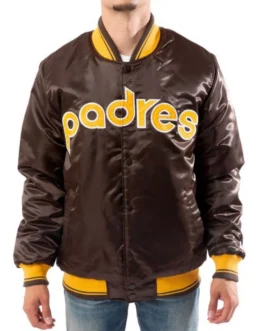 Bomber San Diego Padres Brown Satin Jacket