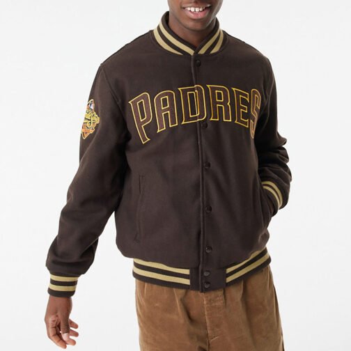 San Diego Padres Brown Wool Varsity Jacket - Image 2