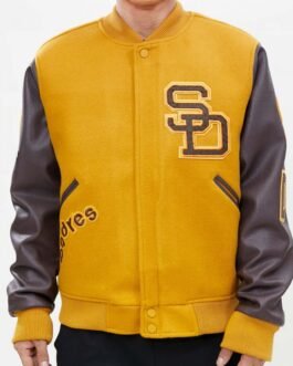Logo San Diego Padres Full-Zip Varsity Orange/Yellow Jacket