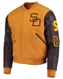 Logo San Diego Padres Full-Zip Varsity Orange/Yellow Jacket