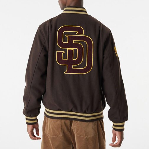 San Diego Padres Brown Wool Varsity Jacket - Image 3