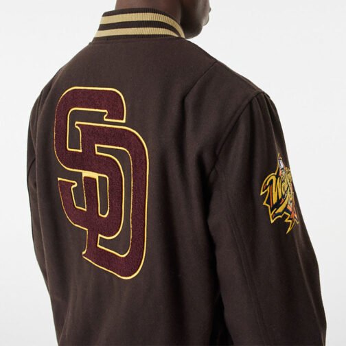San Diego Padres Brown Wool Varsity Jacket - Image 4