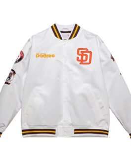 San Diego Padres City Collection White Varsity Satin Jacket