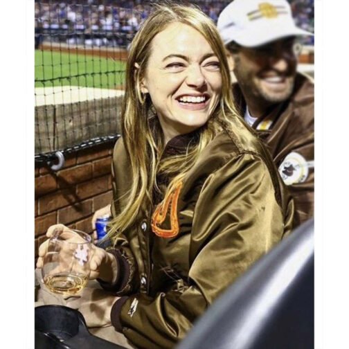 San Diego Padres Emma Stone Bomber Brown Jacket - Image 10