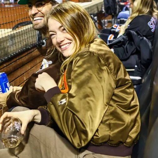 San Diego Padres Emma Stone Bomber Brown Jacket - Image 6