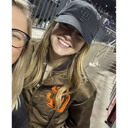 San Diego Padres Emma Stone Bomber Brown Jacket - Image 7