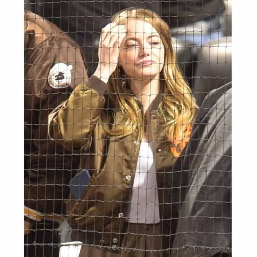 San Diego Padres Emma Stone Bomber Brown Jacket - Image 11