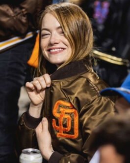 San Diego Padres Emma Stone Bomber Brown Jacket