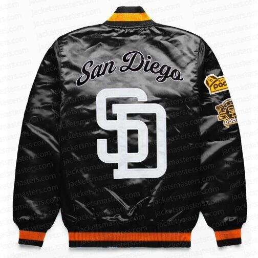 San Diego Padres Exclusive Black Satin Jacket - Image 2