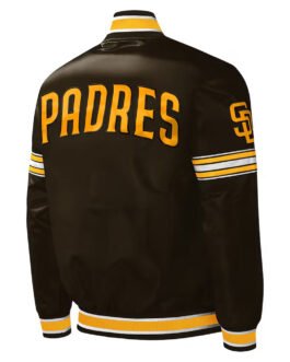 San Diego Padres Midfield Brown Varsity Satin Jacket