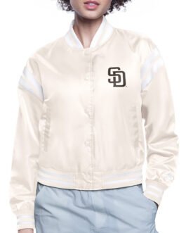 San Diego Padres Printed Logo Varsity Satin Jacket