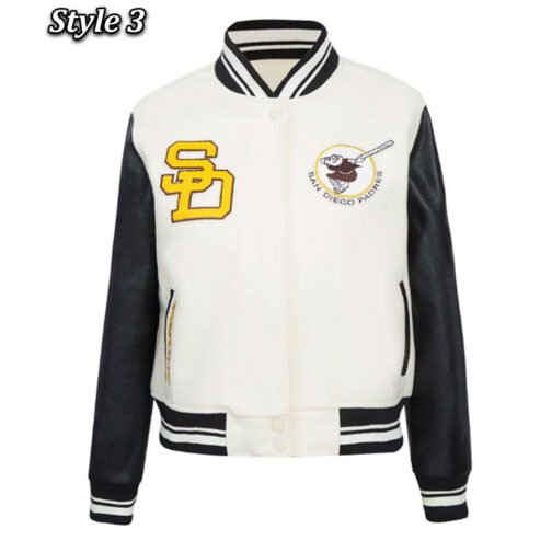 San Diego Padres Retro Classic Rib Varsity Jacket - Image 3