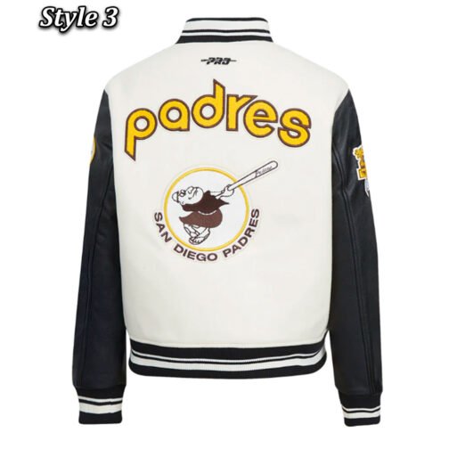 San Diego Padres Retro Classic Rib Varsity Jacket - Image 7
