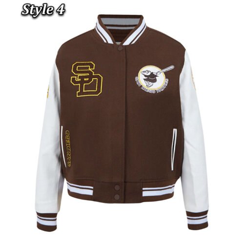 San Diego Padres Retro Classic Rib Varsity Jacket - Image 4