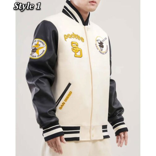 San Diego Padres Retro Classic Rib Varsity Jacket - Image 9