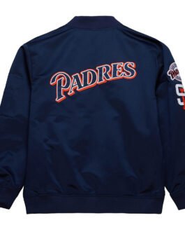 San Diego Padres Vintage Logo Navy Lightweight Satin Jacket