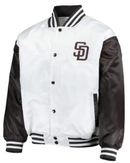 San Diego Padres Full-Snap Brown/Black and White Satin Jacket