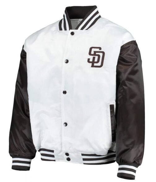 San Diego Padres Full-Snap Brown/Black and White Satin Jacket