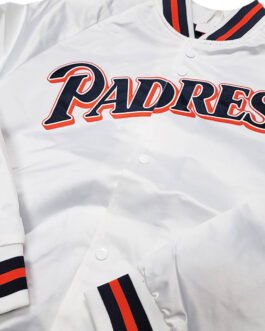 San Diego Padres White Lightweight Satin Jacket