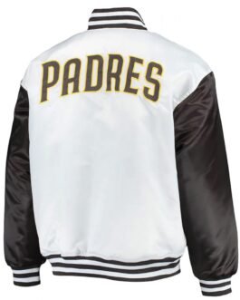 San Diego Padres Full-Snap Brown/Black and White Satin Jacket