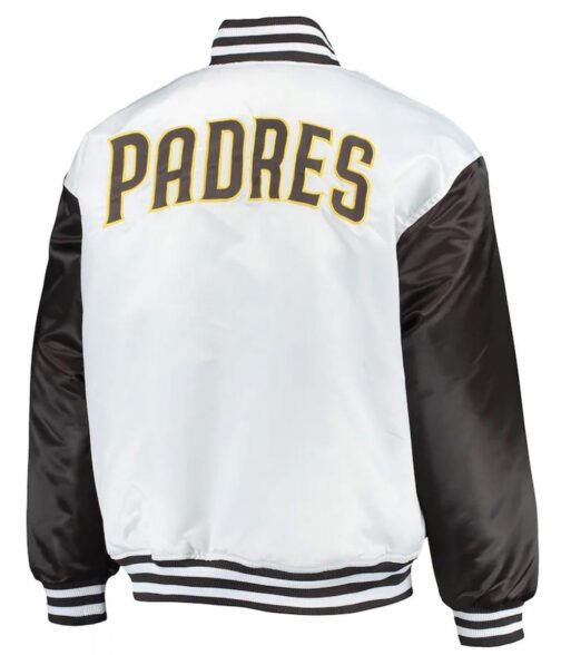 San Diego Padres Full-Snap Brown/Black and White Satin Jacket - Image 2