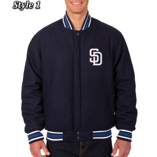 Varsity San Diego Padres Navy Blue Wool Jacket
