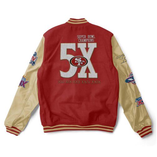 San Francisco 49ers 5x Champions Varsity Jacket - Image 2