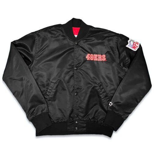 San Francisco 49ers 90s Black Satin Jacket - Image 2