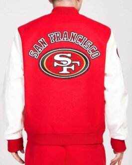 San Francisco 49ers Animal Patches Red Varsity Jacket