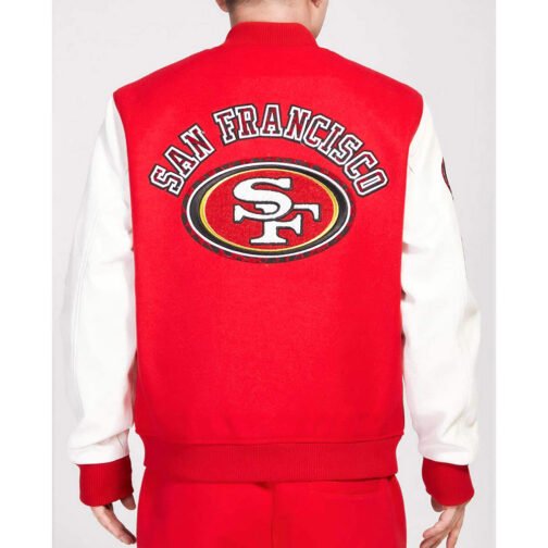 San Francisco 49ers Animal Patches Red Varsity Jacket - Image 2