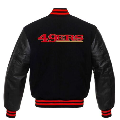 San Francisco 49ers NFL Letterman Black Jacket - Image 4