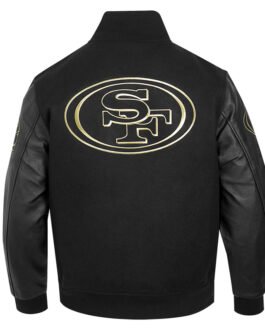 San Francisco 49ers Full-Zip Black Varsity Jacket