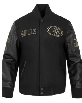 San Francisco 49ers Full-Zip Black Varsity Jacket