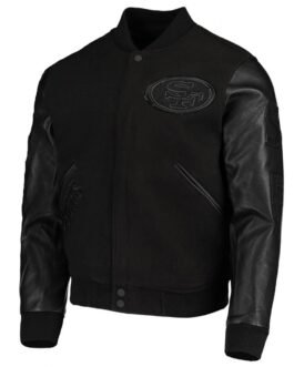Varsity San Francisco 49ers Black Wool/Leather Jacket