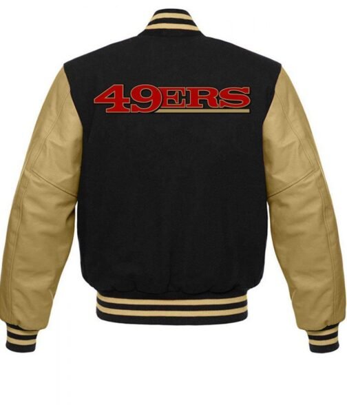 San Francisco 49ers NFL Letterman Black Jacket - Image 3