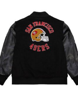 San Francisco 49ers Blackout Vintage Logo Varsity Jacket