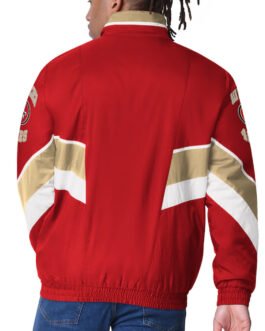 San Francisco 49ers Captain Scarlet Varsity Satin Jacket