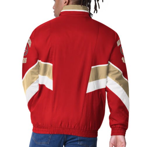 San Francisco 49ers Captain Scarlet Varsity Satin Jacket - Image 2