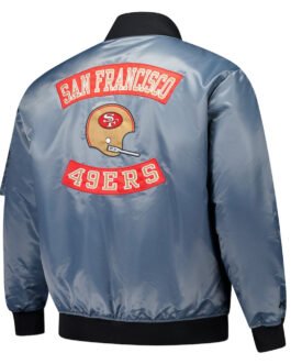 San Francisco 49ers Charcoal Bomber Full-Zip Jacket