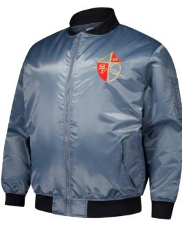 San Francisco 49ers Charcoal Bomber Full-Zip Jacket