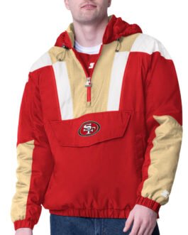 Scarlet San Francisco 49ers Charger Half-Zip Pullover Jacket