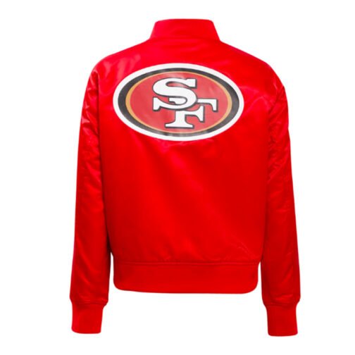 Classic San Francisco 49ers Red Satin Jacket - Image 3