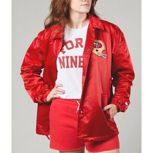 San Francisco 49ers Coach Red Jacket - Image 3