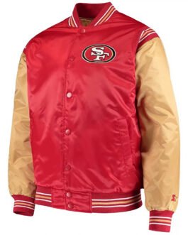 San Francisco 49ers Scarlet and Gold Satin Jacket