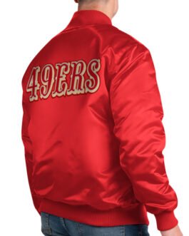 San Francisco 49ers Exclusive Scarlet Varsity Satin Jacket
