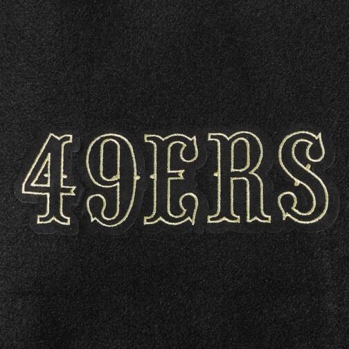 San Francisco 49ers Full-Zip Black Varsity Jacket - Image 6